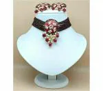 Gyaan Jewels Handmade Gold Plated Brass Earring and Necklace Set White (Girls, Women) Free Size