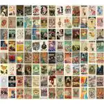 Craft Qila Pack of 108 Vintage Wall Collage Kit Posters - 4 x 6 Inches Wall Decor Poster - Wall Art For Bedroom, Living room, Office,Cardstock