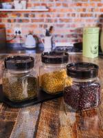 Goodhomes Glass Storage Jar with Lid (Set of 3pcs)