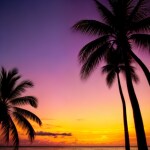 Love Creation 12x18 Size poster print for creative wall art- sun-kissed-palms-9259(Non Sticker)