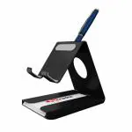 Portronics Modesk 4 Desktop Mobile Holder Stand with Card & Pen Holder for All Smartphones,(Black )
