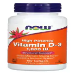NOW Foods, Vitamin D-3, High Potency, 1,000 IU, 180 Softgels