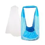 beetot New Born Baby Swing Cradle (Jhula) | Cradle Cloth, Removable Mattress Bed, and Mosquito Net (No Any Hanger Or Spring| Weight Capacity up to 20kg | Age from 0-12 Months | Cradle (Sky Blue)