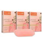 TULIPS Handmade Bathing Bar Soap, New Gemstone Shape (Patchouli & Macadamia, Pack of 3) 125 gm