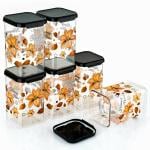 MAK BROTHERS Plastic Orange, Black Grocery Container - 1100 Ml (Pack Of 6)