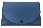 Shining Zon Essentials 13 Pockets Expanding File with Card Holder | Durable Plastic Document File Storage Bag with Elastic Swing File Organizer for A4 Size Documents Blue, Pack of 1