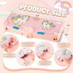 SHIVAARO Button Operated Multi-Layer Multi-Functional Magnetic Pencil Box for Kids with Automatic Buttons Girls Pencil Pouch, Pop up Pencil Box,Return Gift for Kids (Unicorn Pink)
