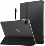 ProElite Smart Case Cover for Apple iPad Pro 12.9 inch 2021 5th Gen [Auto Sleep/Wake ], Translucent & Hard Back with Stylus Pen, Black