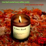 THE LIGHTINGALE Big Jar Luxury Scented Soy Wax Glass Lime Basil Fragrance Candle for Birthday, Diwali, Christmas, Office, and Home.