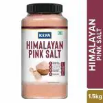 Keya Himalayan Pink Salt 1.5kg | Mineral rich Salt for Healthy Cooking | Sendha Namak for Healthy Life | Mineral Rich Salt | Low Sodium | Packed with 84 Minerals