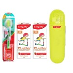 Colgate Slim Soft Advance Toothbrush Ultra Soft Toothbrush+ Colgate Toothpaste for Kids (3-5 years), Natural Strawberry Flavor - 80 gm Tube(Pack of 2) + Anti Bacterial Toothbrush Capsule Shape Container Case Box Storage Organizer