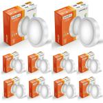 Kolors 12W 3 in 1 Colour Changing LED Surface panel light, Round | Surface Led panel lights for false ceiling | Switch between: Cool white, Warm white, Natural white,Pack of 10 pcs
