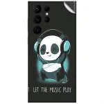 GADGETSWRAP Printed Vinyl Skin Sticker for Samsung Galaxy S22 Ultra - panda-headphones