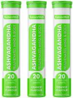 Naturewell Effervescent Tablet Ashwagandha With Bhringraj And Brahmi, 20 Tablets Each (Pack Of 3)