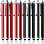 IACCESSORIES Universal Capacitive Stylus Touch Screen Pens - Pack of 10, Compatible With All iPhone, iPad, Tabs, Android Mobile Phones (Red | Black)