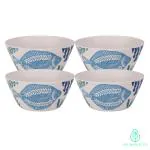The Bamboo Co Aquatic Themed Small Fruit / Snack Bowl- Set of 4 | 6 inches x 3 inches | Eco-friendly |Organic & Natural
