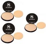 SUNISA Studio Fix Natural Shade Matte Full Coverage Compact Powder - (Pack of 3)