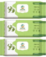 Cuddly Beans Pet Wipes | 72 Large 20X18 CM Wet Wipes for Dogs & Cats Grooming| Natural Calendula & Guargum | Dry Bath, Cleansing, Deodorising & Antibacterial Pet Wipes Pack of 3