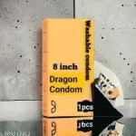 HERBAL NUSKHA 8- Inch Premium Silicone Dragon Anaconda Monster Condom for Men Washable Reusable - Extra Long- Extra Thick- Extra Pleasure_d