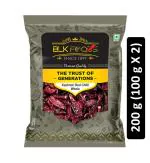 BLK Foods Daily 200g Kashmiri Red Chilli Whole (Less Spicy | Natural Red Mirch) (2 X 100g)