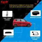 FALCON CAR EXTERIOR PREMIUM PIANO BLACK ACCESSORIES COMBO KIT FOR WAGON R LXI 2019 ONWARDS