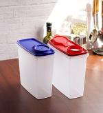 Tupperware White Plastic Cereal Storer Set Pack of 2 2.3L