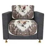 Kuber Industries Sofa Cover | Single Seater Sofa Slip Cover Set | Check Border Sofa Cover | Velvet Couch Cover | Sofa Slipcover Set | Sofa Cover for Living Room | Brown