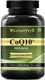 Naturewell 120Mg Coenzyme Q10 Capsules With Piperine Supplement For Heart Health, 60 Capsules