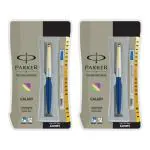 Parker Galaxy Standard Gold Trim Roller Ball Pen Blue Pack of 2