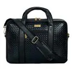 Hard Craft Luxury Textured Leather Laptop Size Messenger Bag Laptop Bag Office Business Professional Bag Laptop Sleeve Bag for Men Women