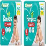 Pampers All round Protection Pants, Large size baby diapers (LG), 42 Count, Anti Rash diapers, Lotion with Aloe VeraAll round Protection Pants, Large size baby diapers L- 42 Count, Anti Rash diapers, Lotion with Aloe Vera - L (84 Pieces)