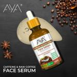AYA Caffeine and Coffee Face Serum (50 ml) | For Skin Repair, Hydration, Brightening and Nourishment | No Paraben, No Silicone, No Mineral Oil, 100% Vegan