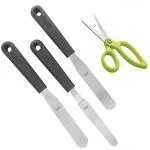 Rena Germany - Scissor for Kitchen - Icing Spatula Set - Multipurpose Scissor - Stainless Steel - Cake Decorating Tools - Spatula 3 Pieces Set & Scissor
