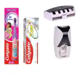 Barbie Battery Toothbrush for kids+Total Advanced Protection Toothpaste-120g+wall mount toothpaste dispenser
