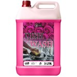 FLISKO Dishwash Liquid 5 Liter Pink Gentle on Hands, Removes tough grease, 100% Plant-Based, Child and Pet Utensil friendly