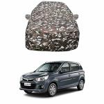 Oshotto/Recaro Ranger Design Made of 100% Waterproof Fabric Car Body Cover with Mirror Pocket Compatible with Maruti Suzuki-Alto K10