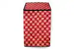 The Furnishing Tree Red Gingham Pattern PVC Washing Machine Cover for Whirlpool 6 kg Fully-Automatic Top Loading Whitemagic Royal (57.1 x 56 cm)