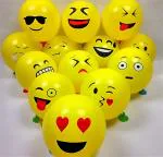 SPECIALYOU.IN Yellow Emoji Balloons for decoration 50 pcs | Emoji theme birthday decoration kit | Smiley balloons for kids | yellow balloons for decoration | Metallic balloons for decoration