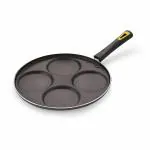 Anjali Black Aluminium Non Stick Uttappa Tawa 4 Cavity