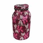 Woah Cotton DustProof And Dustproof LPG Gas Cylinder Cover| Top Design Stain| Dust| DustProof PVC LPG Gas Cylinder Cover, Polyester Gas Tank Cover Fits Standard (Pack of 1, Purple Leaf)