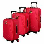 Skyline Red Polyester Spinner Luggage Suitcase with Number Lock -26 inches-Red (S-860-26-R )