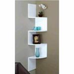 TFS Zigzag Shape Corner Wall Mount Shelf unit / Book Shelf / Wall Decoration MDF (Medium Density Fiber) Wall Shelf (Number of Shelves - 5, White)