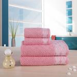 Rangoli Louisa Peach Cotton Terry Towel Set (4 pcs)
