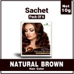 VEDICAYURVEDA Henna Hair Color Naturally Brown-Sachet Pack Of 6