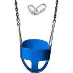 REZNOR High Back Full Bucket Toddler Swing Seat with 60 inch Coated Swing Chains, Blue