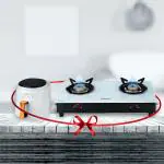 Fabiano 2 Burners Toughened Glass Gas Stove Combo With Digital Touch Control Airfryer 8L ( White )