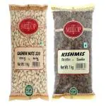 Miltop W320 Cashew Nuts 1 kg and Kishmish 1 kg Dry Fruits Combo