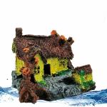 Jainsons Pet Products Old Hut House Ornament for Aquarium Fish Tank Decoration Create Natural Environment in Your Aquarium