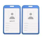 Shining Zon Natural Hard Metal Aluminum Alloy PVC ID Card Holder Badge with Scratch Guard for Office ID Cards Only (Blue Vertical - 3)