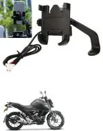 Znee Smart Aluminum bike mobile holder With Charger For FZ S V3.0 FI Bike Mobile Holder  (Black)